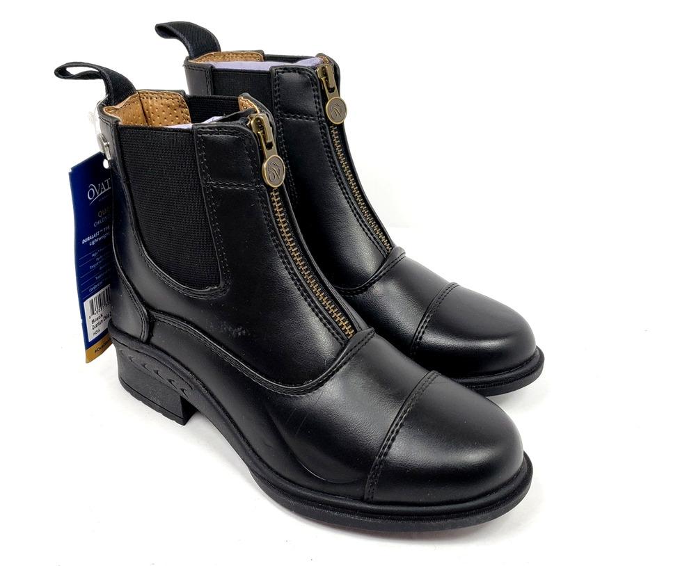 Ovation Quantum Zip Paddock Girls Size 2Y Black Riding Equestrian Ankle Boots